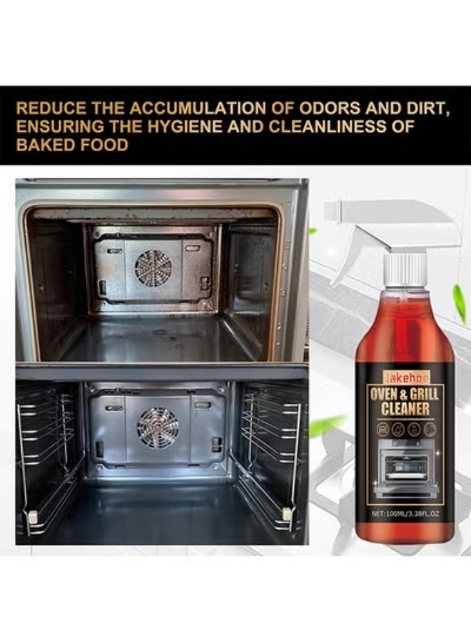 Jakehoe Oven And Grill Cleaner Spray, Cleans and Degreases BBQ Cooking Grates And Racks, Glass, Ceramic Cooktops, Pellet And Electric Smokers, Heavy Duty Degreaser For Stubborn Grease, Burnt-On Food And Carbon Buildup, 100ML - Image 5